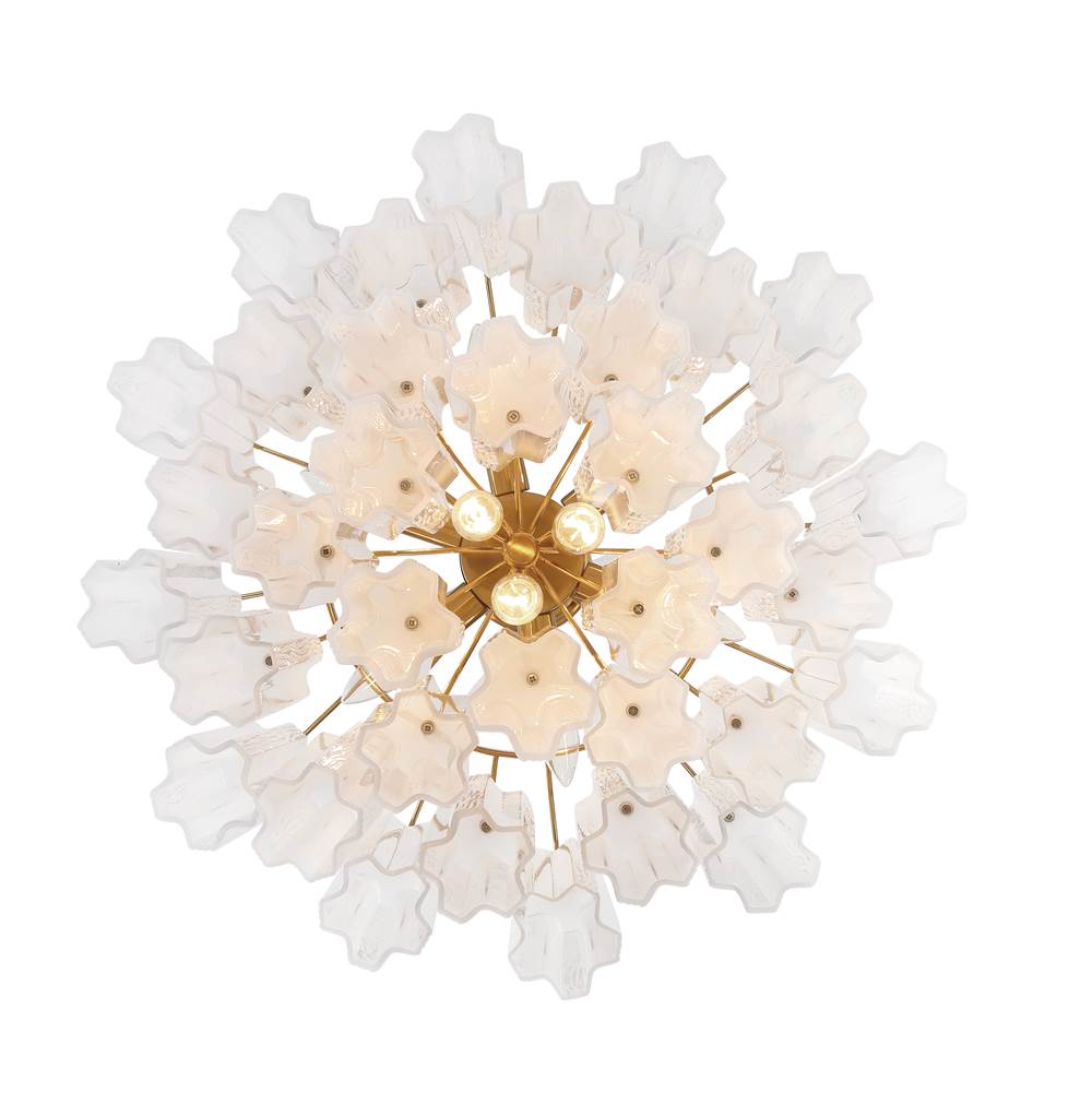 Crystorama ADD-308-AG-WH Aged Brass Addis 9 Light Aged Brass Chandelier Image 3