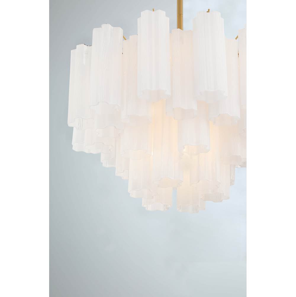 Crystorama ADD-308-AG-WH Aged Brass Addis 9 Light Aged Brass Chandelier Image 2