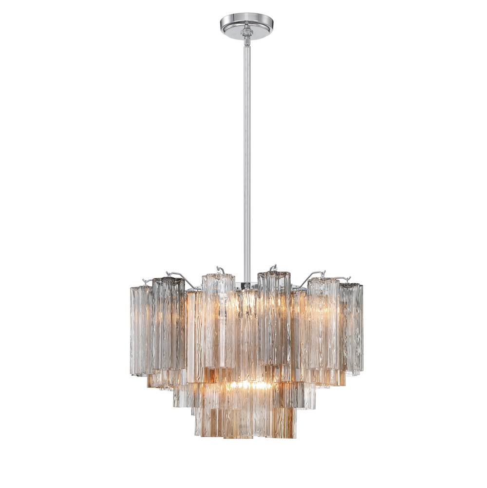 Crystorama Addis 9 Light Aged Brass Chandelier