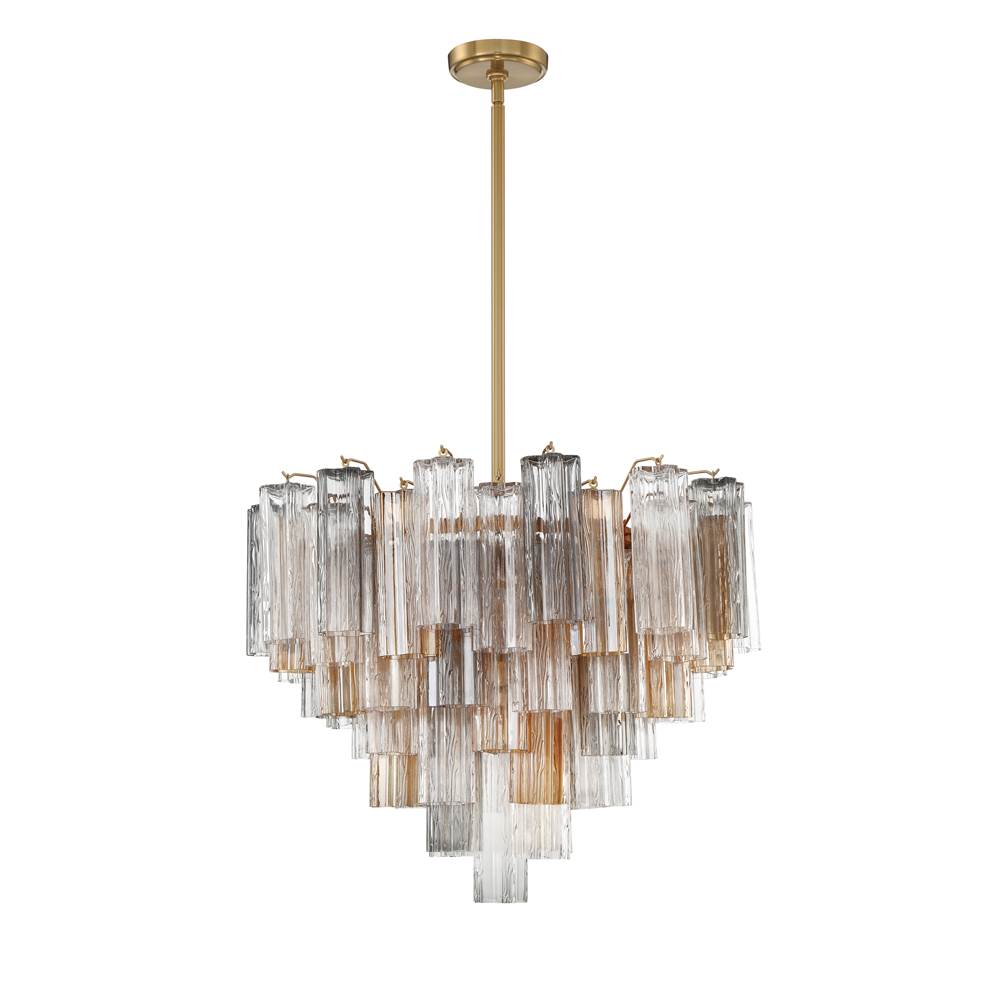 Crystorama ADD-312-AG-AU Aged Brass Addis 12 Light Aged Brass Chandelier Image 1