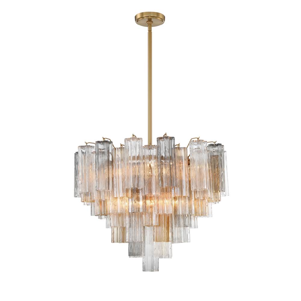 Crystorama Addis 12 Light Aged Brass Chandelier