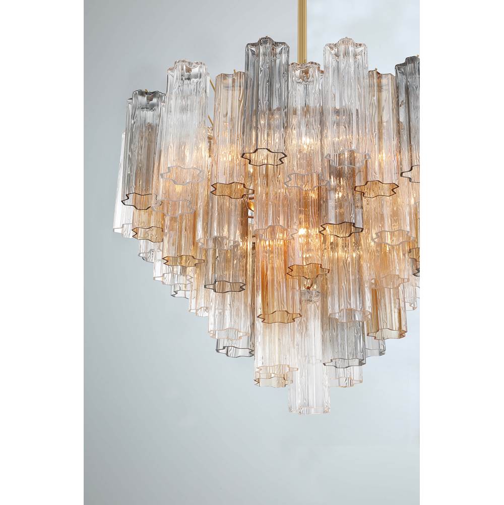 Crystorama ADD-312-AG-AU Aged Brass Addis 12 Light Aged Brass Chandelier Image 2