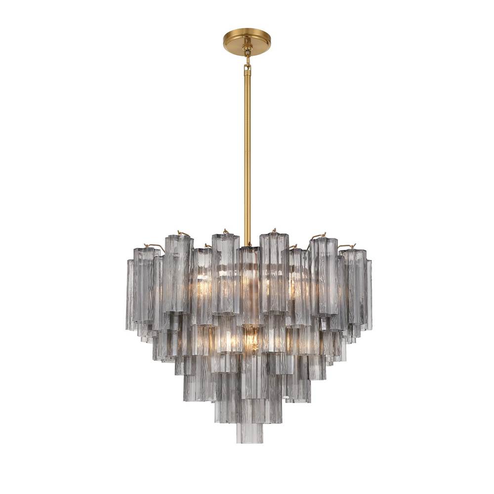 Crystorama ADD-312-AG-SM Aged Brass Addis 12 Light Aged Brass Chandelier Image 1