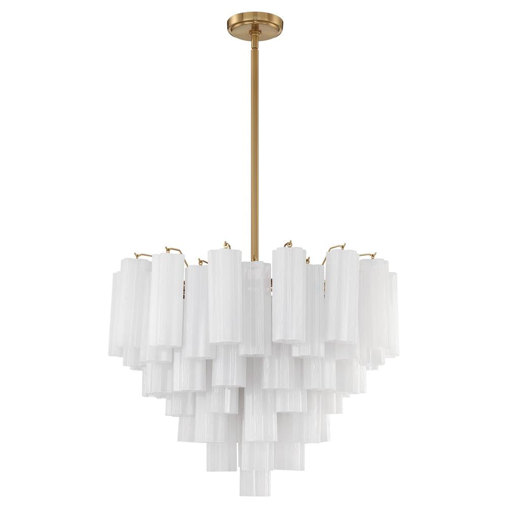 Crystorama ADD-312-AG-WH Aged Brass Addis 12 Light Aged Brass Chandelier Image 1