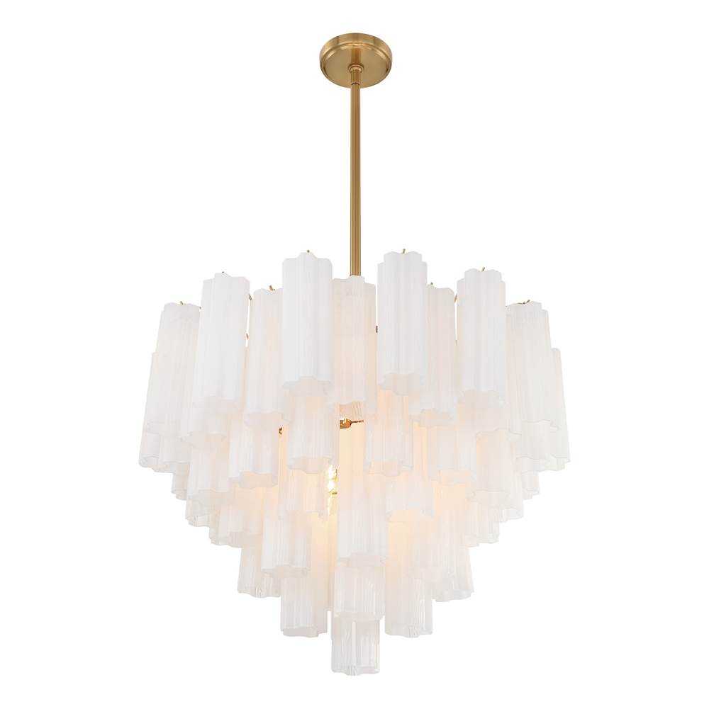 Crystorama ADD-312-AG-WH Aged Brass Addis 12 Light Aged Brass Chandelier Image 4