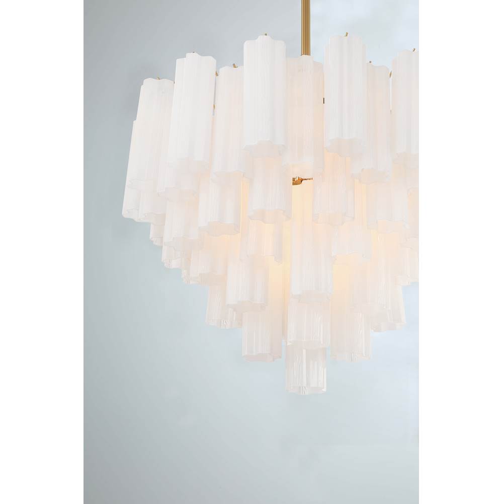Crystorama ADD-312-AG-WH Aged Brass Addis 12 Light Aged Brass Chandelier Image 2