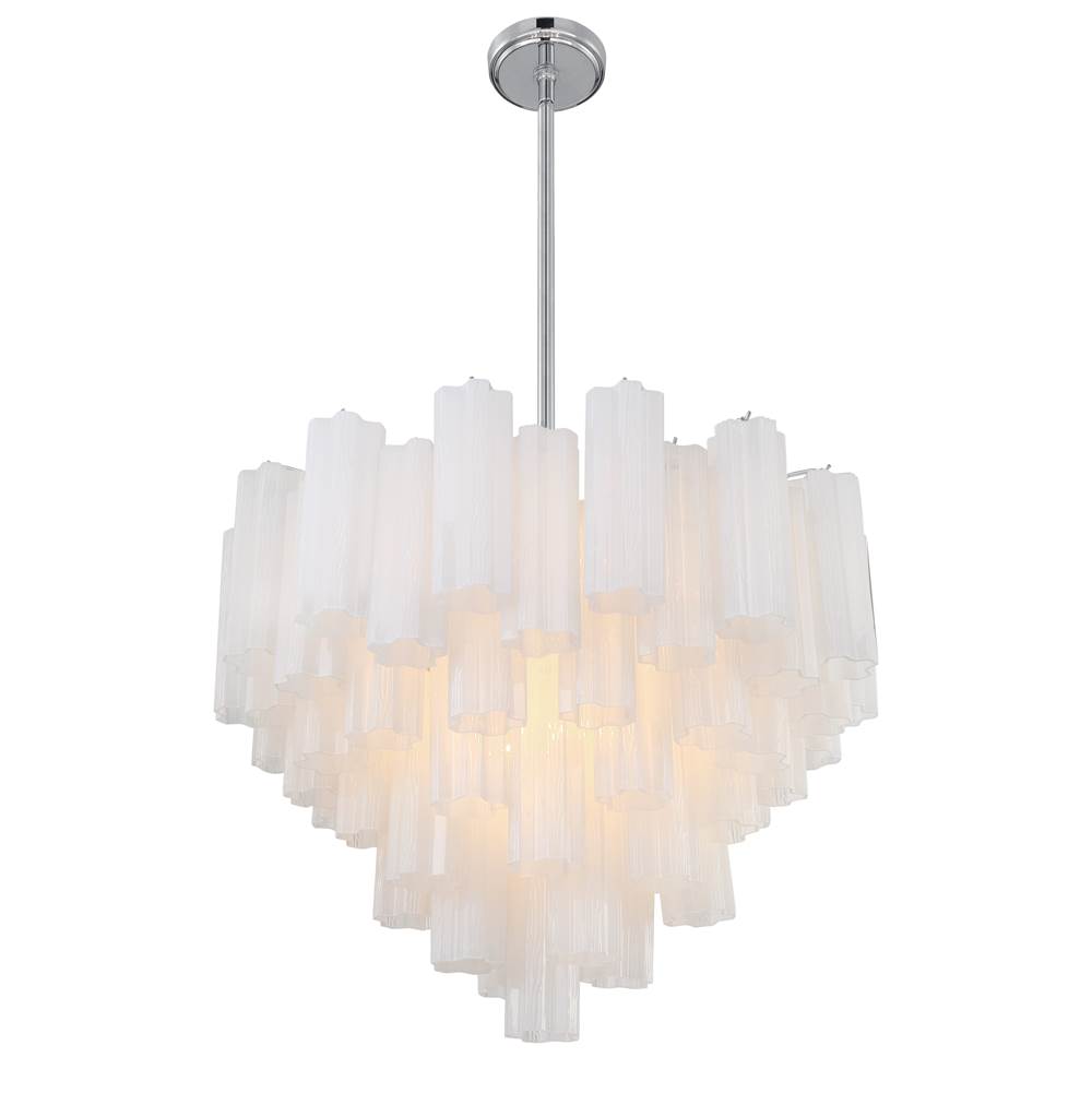 Crystorama ADD-312-CH-WH Polished Chrome Addis 12 Light Polished Chrome Chandelier Image 4