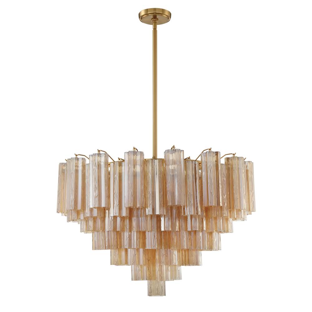 Crystorama ADD-316-AG-AM Aged Brass Addis 16 Light Aged Brass Chandelier Image 1