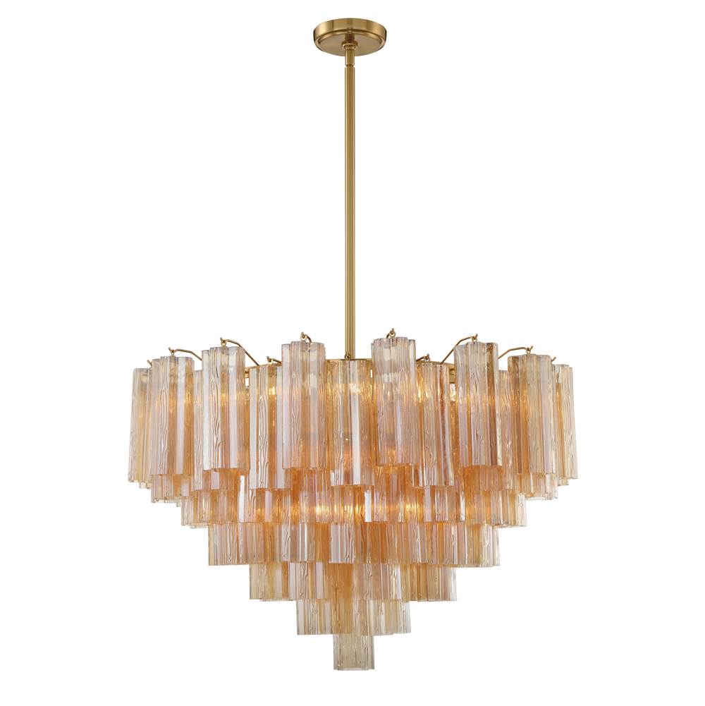 Crystorama Addis 16 Light Aged Brass Chandelier