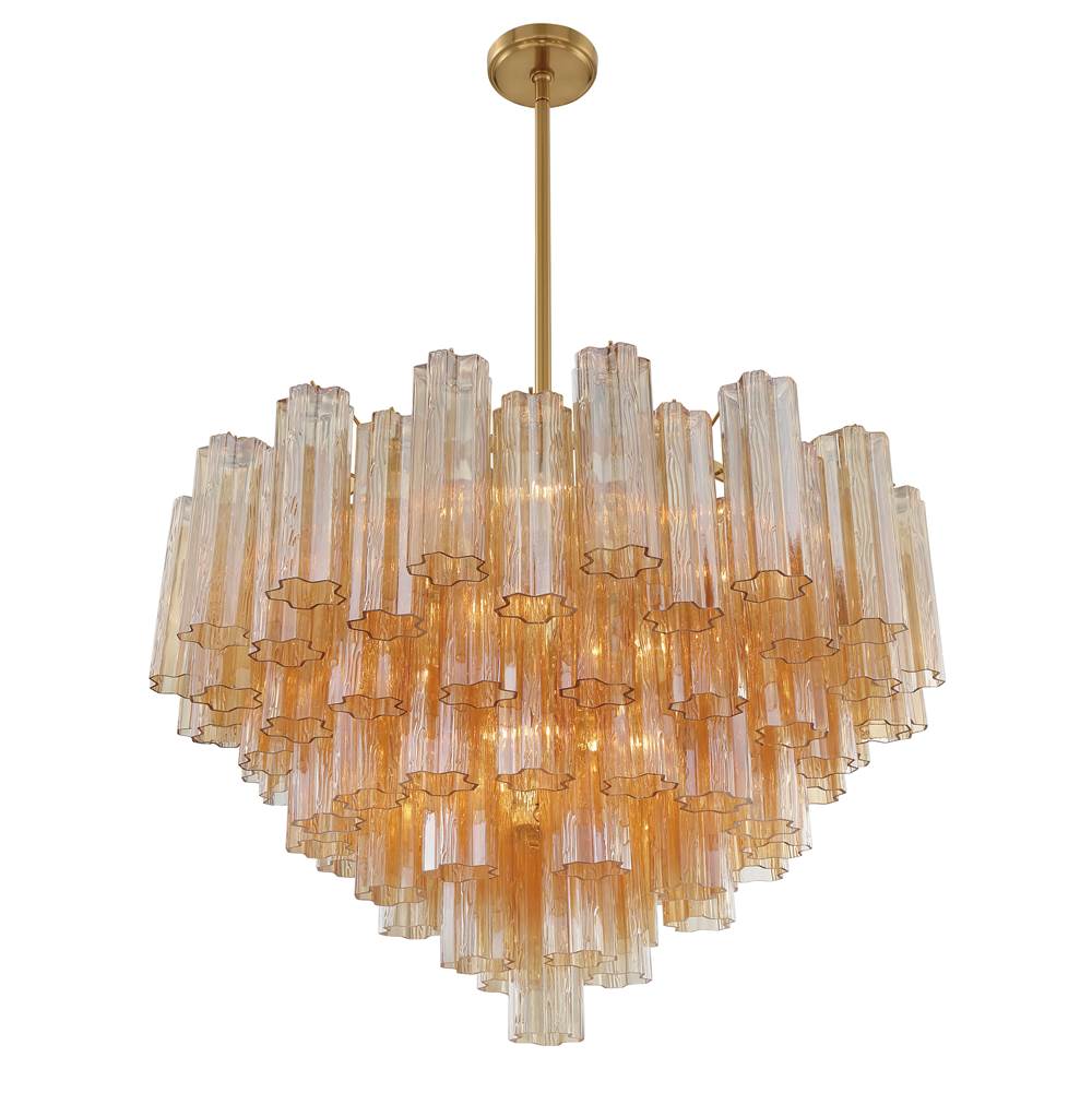 Crystorama ADD-316-AG-AM Aged Brass Addis 16 Light Aged Brass Chandelier Image 4