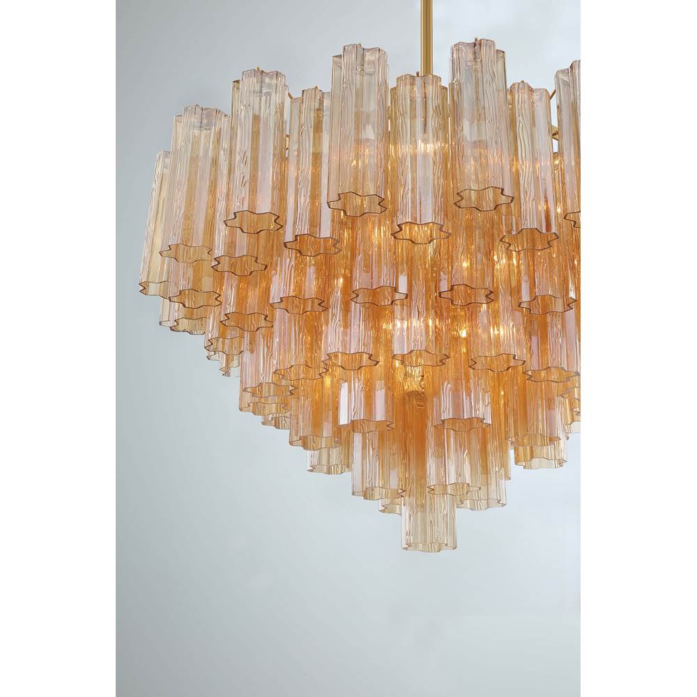 Crystorama ADD-316-AG-AM Aged Brass Addis 16 Light Aged Brass Chandelier Image 2