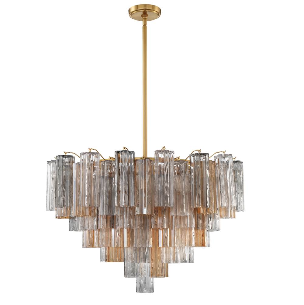 Crystorama ADD-316-AG-AU Aged Brass Addis 16 Light Aged Brass Chandelier Image 1
