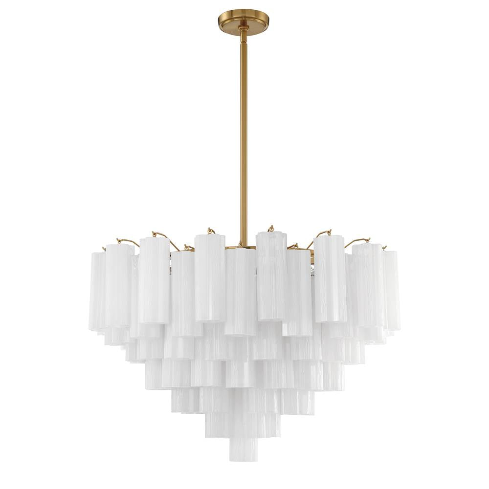 Crystorama ADD-316-AG-WH Aged Brass Addis 16 Light Aged Brass Chandelier Image 1