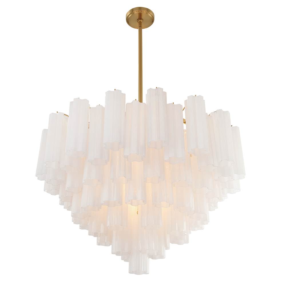 Crystorama ADD-316-AG-WH Aged Brass Addis 16 Light Aged Brass Chandelier Image 4