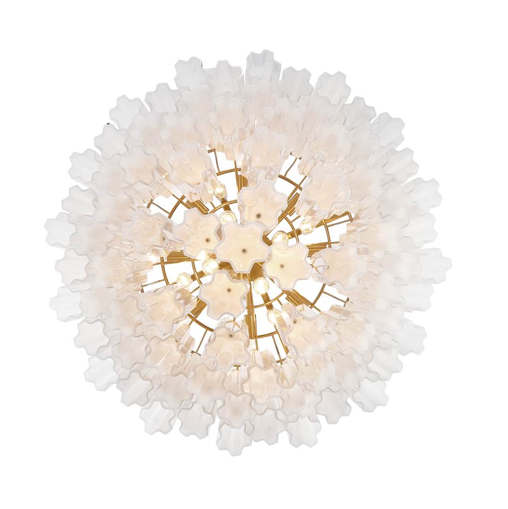 Crystorama ADD-316-AG-WH Aged Brass Addis 16 Light Aged Brass Chandelier Image 3