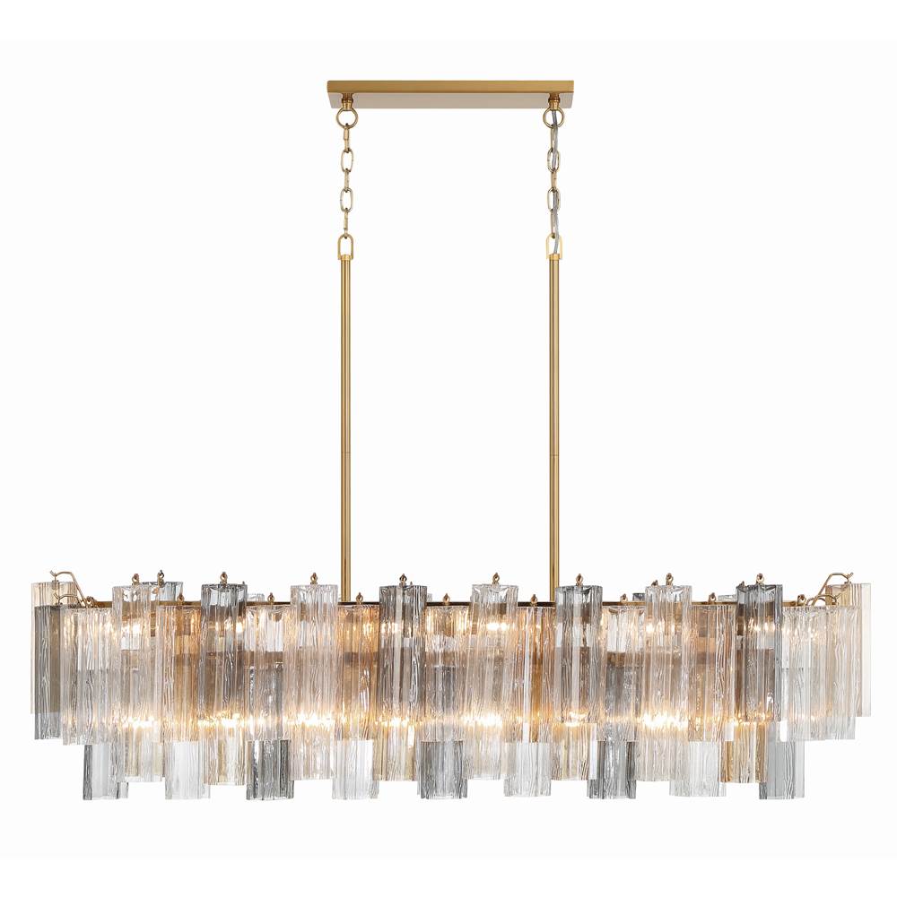 Crystorama ADD-317-AG-AU Aged Brass Addis 14 Light Aged Brass Chandelier Image 1