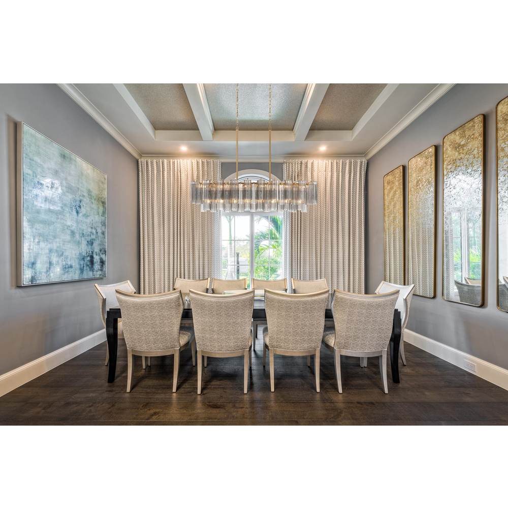 Crystorama ADD-317-AG-SM Aged Brass Addis 14 Light Aged Brass Linear Chandelier Image 3
