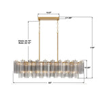 Crystorama ADD-317-AG-SM Aged Brass Addis 14 Light Aged Brass Linear Chandelier Image 2