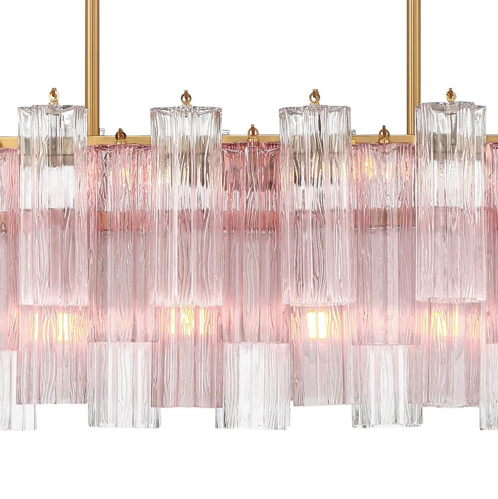 Crystorama ADD-317-AG-SP Aged Brass Addis 14 Light Aged Brass Linear Chandelier Image 5