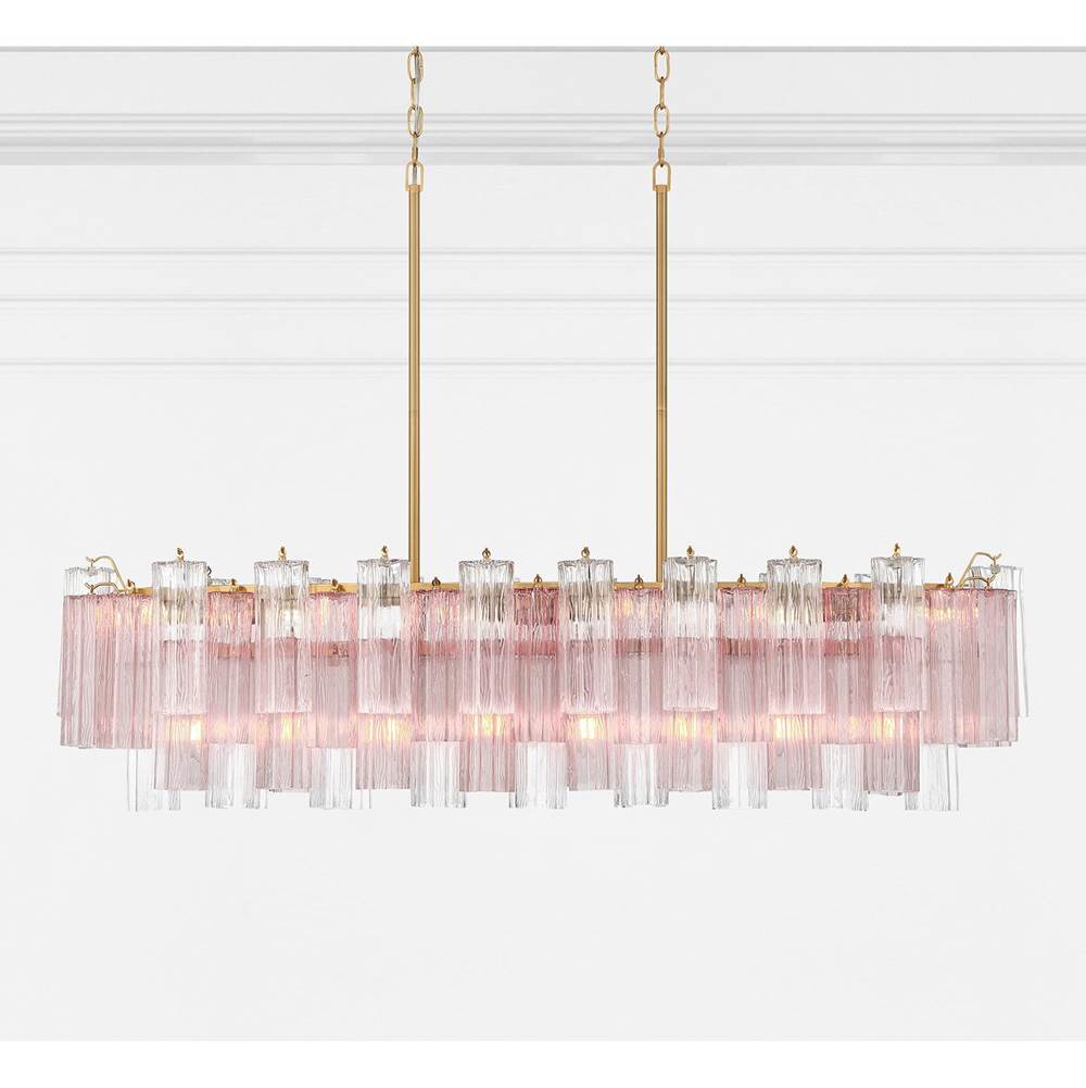 Crystorama ADD-317-AG-SP Aged Brass Addis 14 Light Aged Brass Linear Chandelier Image 4