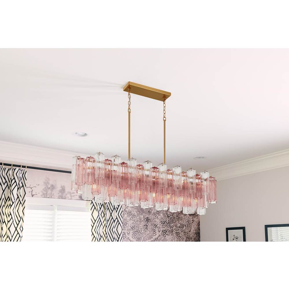 Crystorama ADD-317-AG-SP Aged Brass Addis 14 Light Aged Brass Linear Chandelier Image 3
