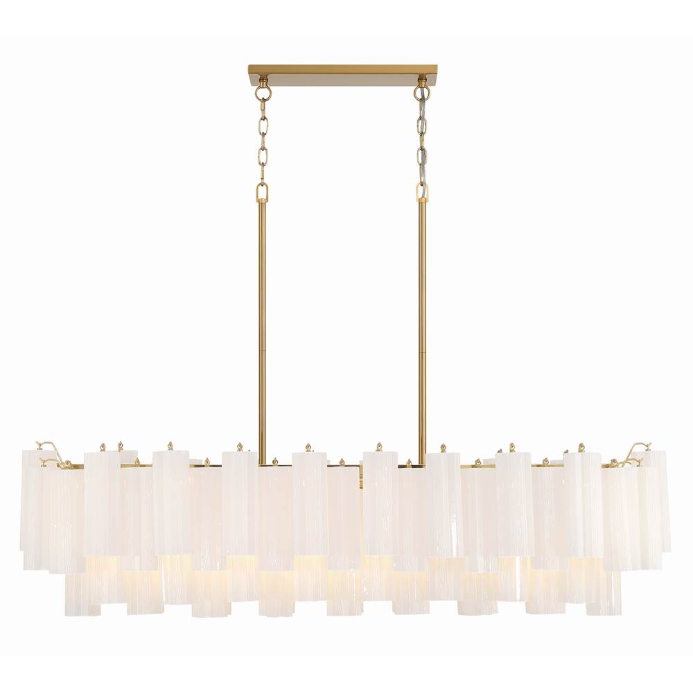 Crystorama ADD-317-AG-WH Aged Brass Addis 14 Light Aged Brass Chandelier Image 1
