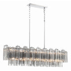 Crystorama Addis 14 Light Aged Brass Linear Chandelier