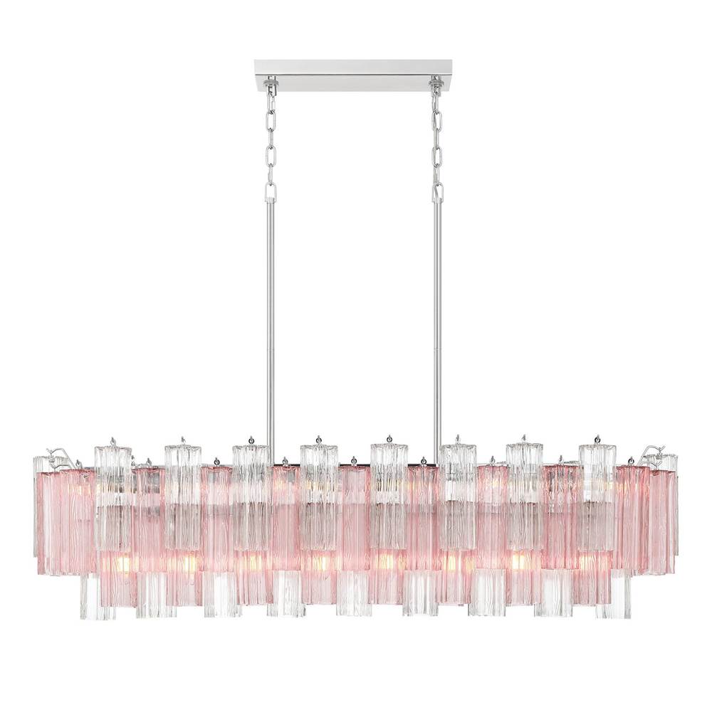 Crystorama ADD-317-CH-SP Polished Chrome Addis 14 Light Polished Chrome Linear Chandelier Image 7