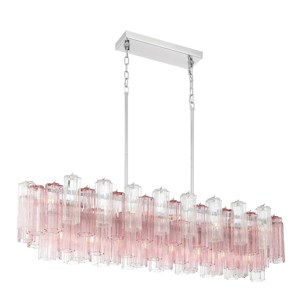 Crystorama ADD-317-CH-SP Polished Chrome Addis 14 Light Polished Chrome Linear Chandelier Image 6