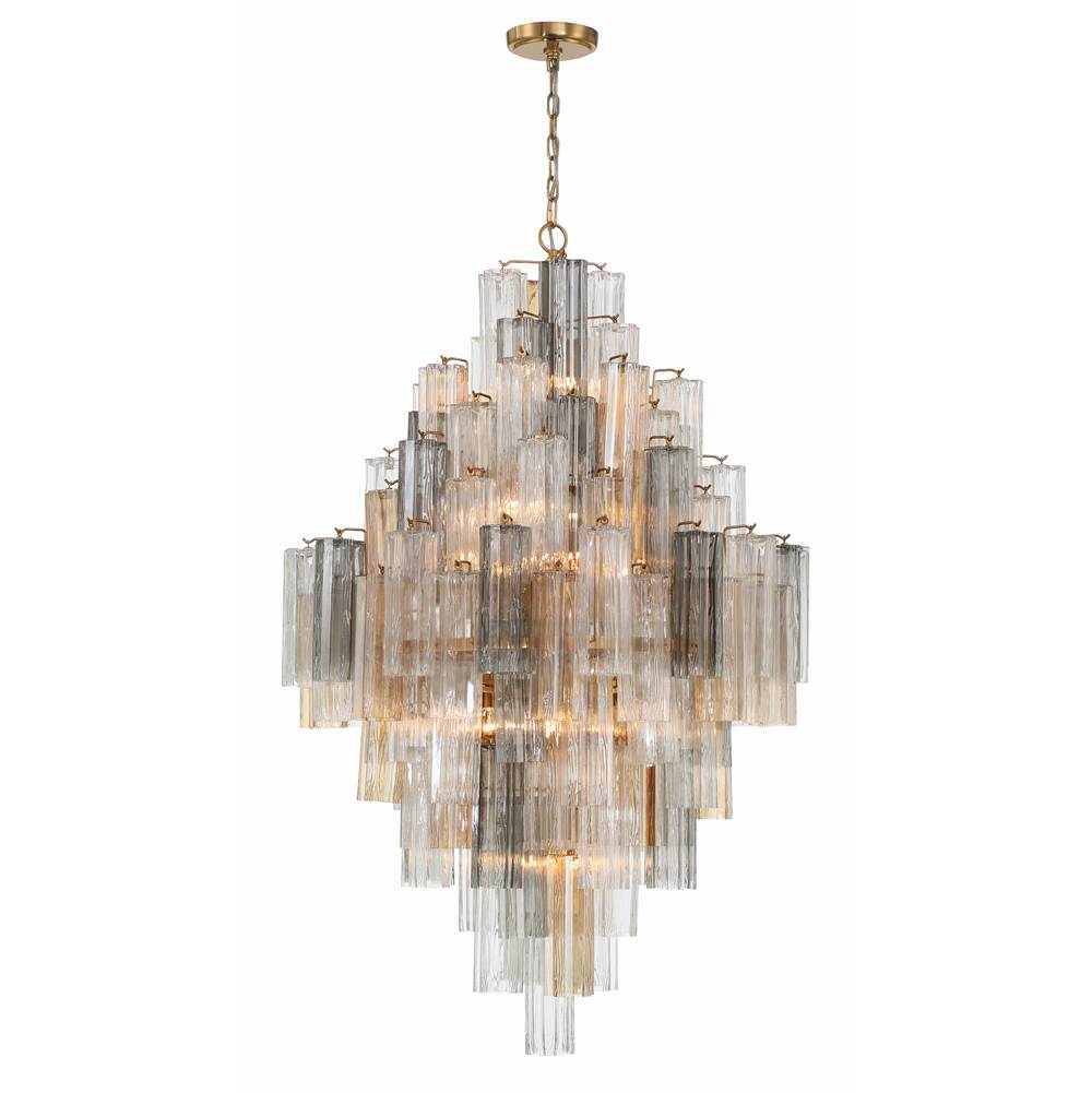 Crystorama ADD-319-AG-AU Aged Brass Addis 20 Light Aged Brass Chandelier Image 1