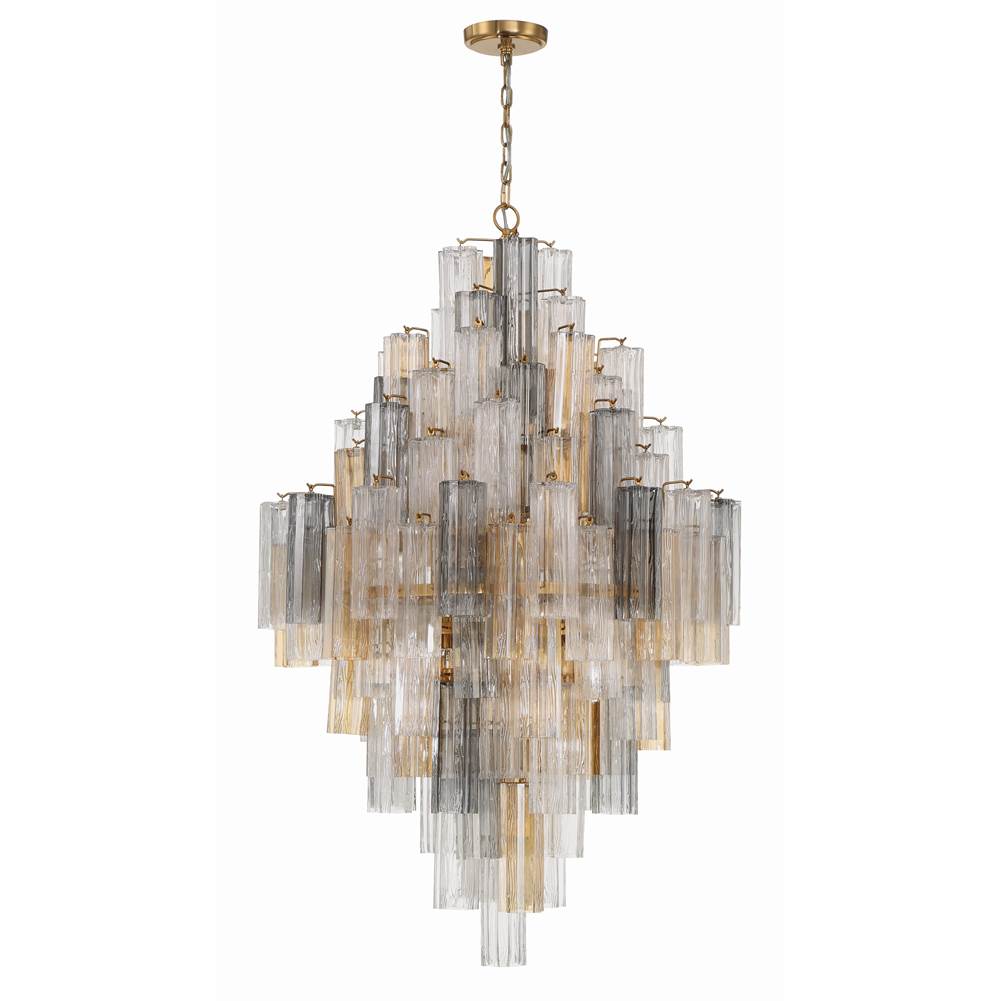 Crystorama Addis 20 Light Aged Brass Chandelier