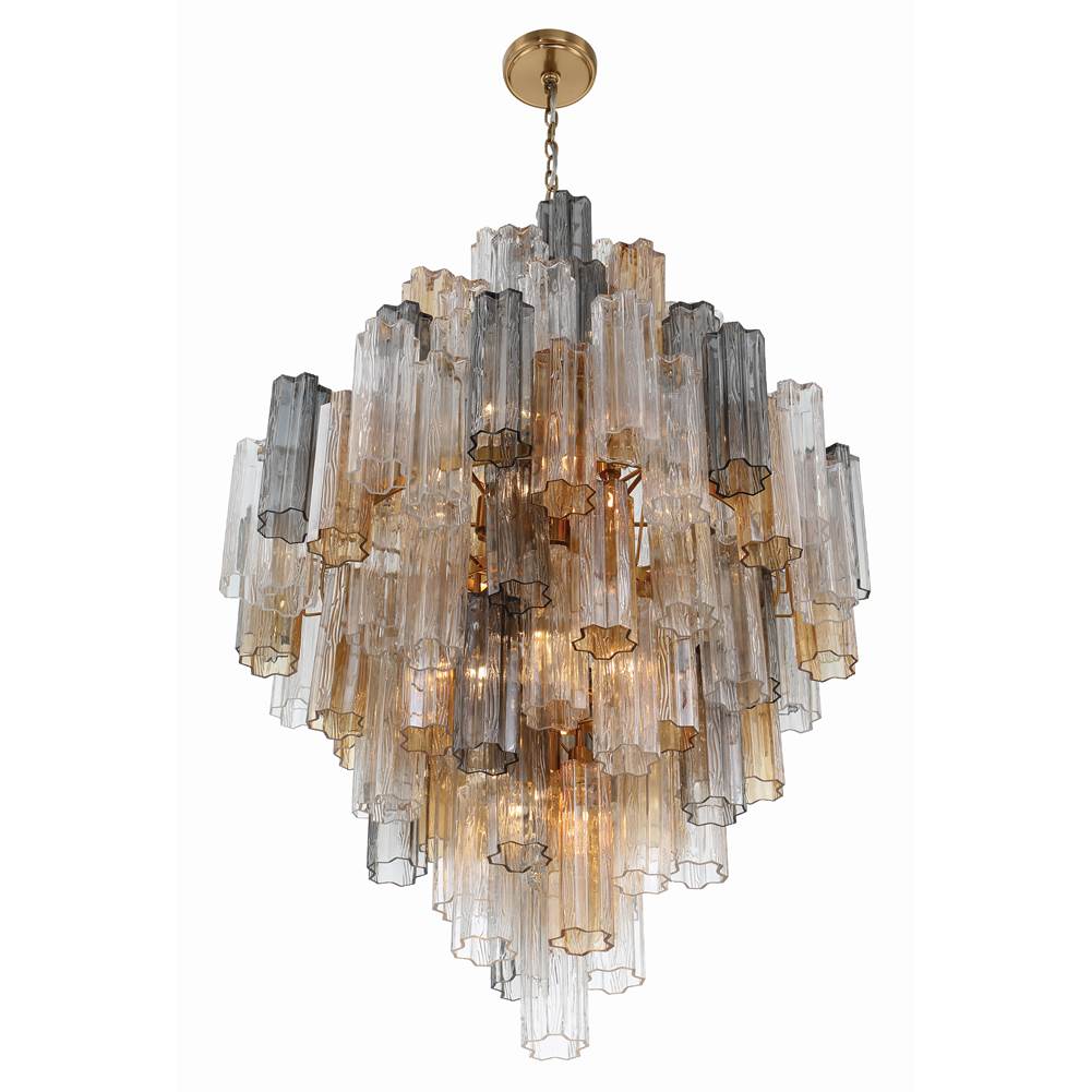 Crystorama ADD-319-AG-AU Aged Brass Addis 20 Light Aged Brass Chandelier Image 4