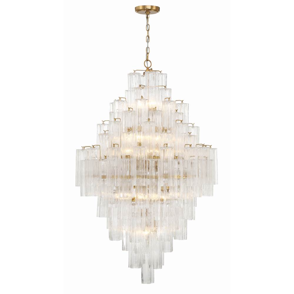 Crystorama ADD-319-AG-CL Aged Brass Addis 20 Light Aged Brass Chandelier Image 1