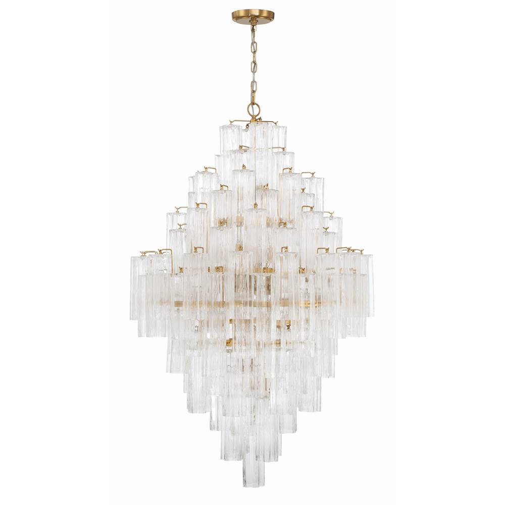 Crystorama Addis 20 Light Aged Brass Chandelier