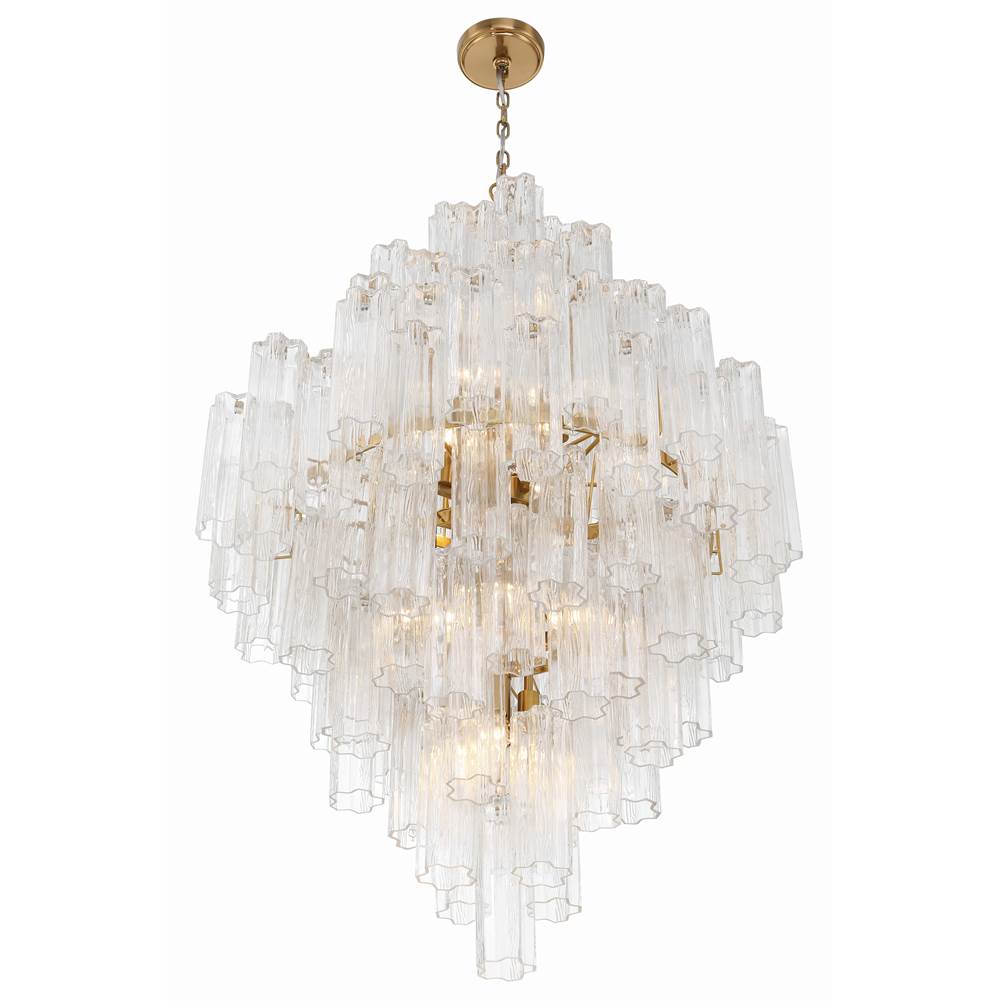 Crystorama ADD-319-AG-CL Aged Brass Addis 20 Light Aged Brass Chandelier Image 4