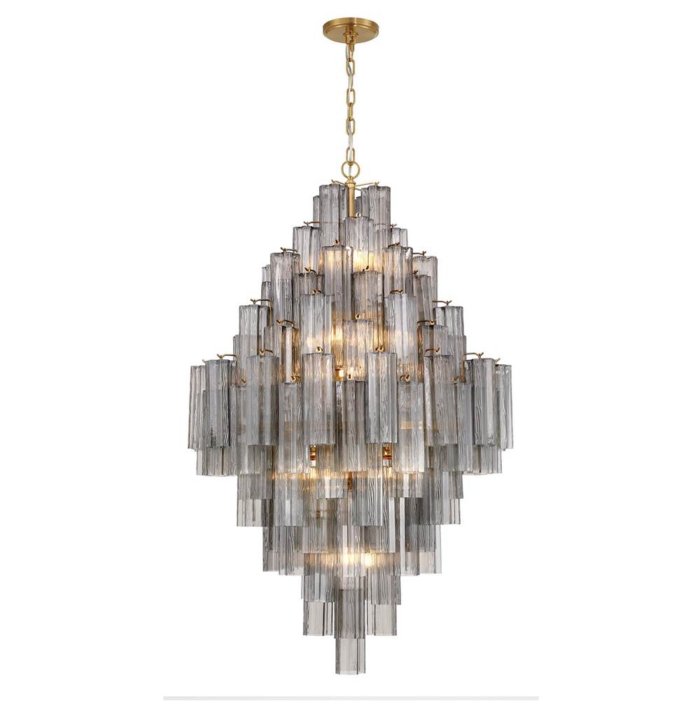 Crystorama ADD-319-AG-SM Aged Brass Addis 20 Light Aged Brass Chandelier Image 1