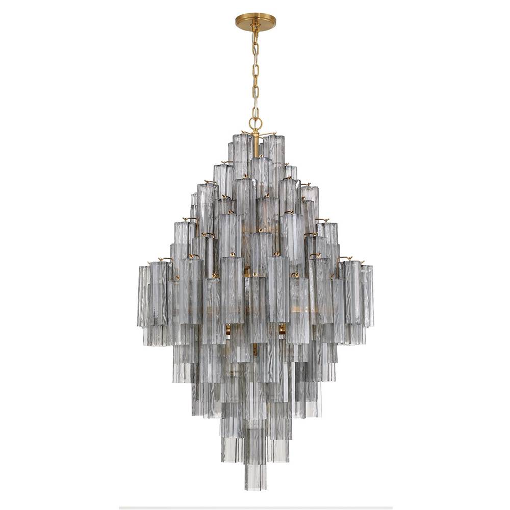 Crystorama Addis 20 Light Aged Brass Chandelier