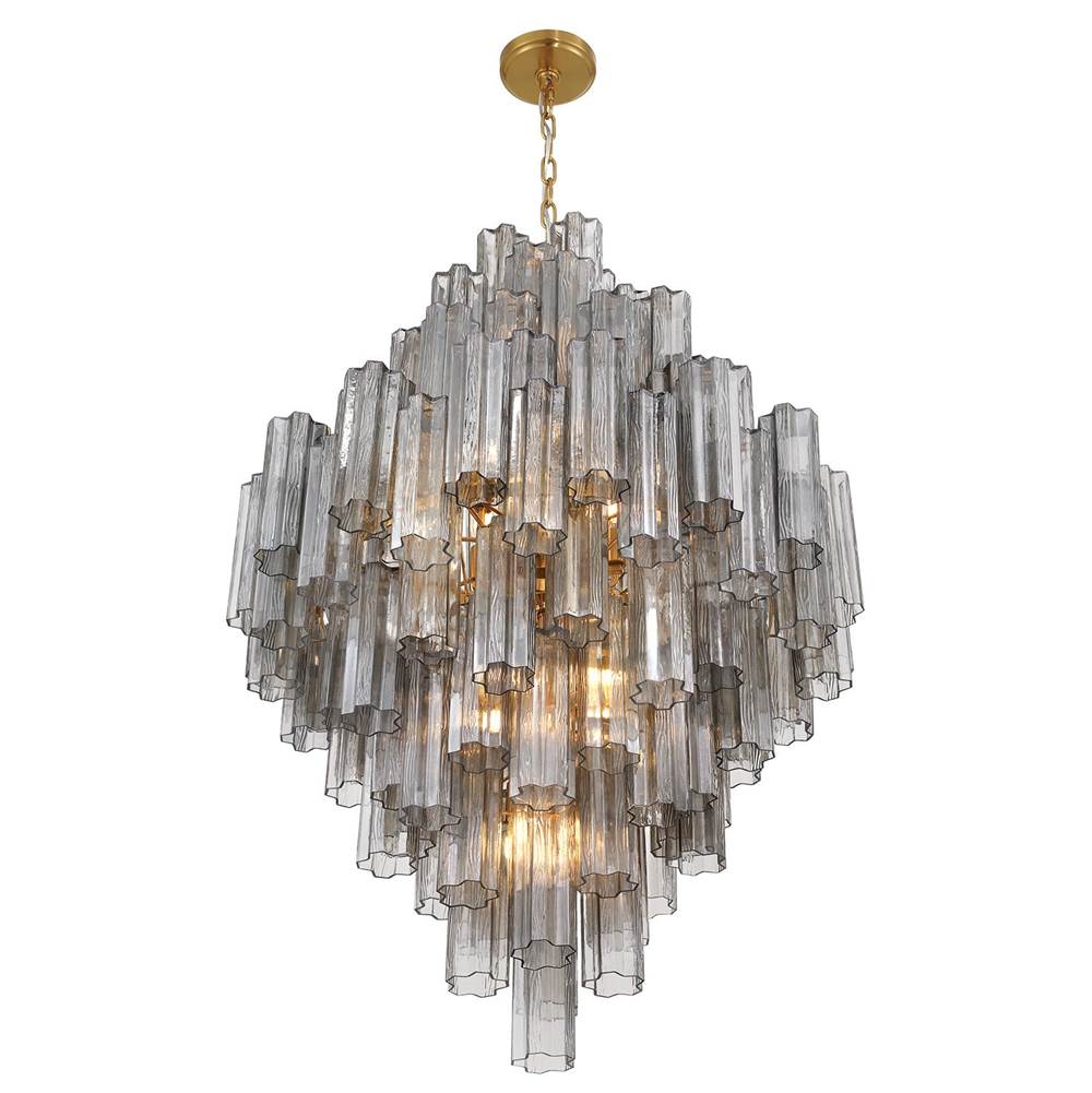 Crystorama ADD-319-AG-SM Aged Brass Addis 20 Light Aged Brass Chandelier Image 5