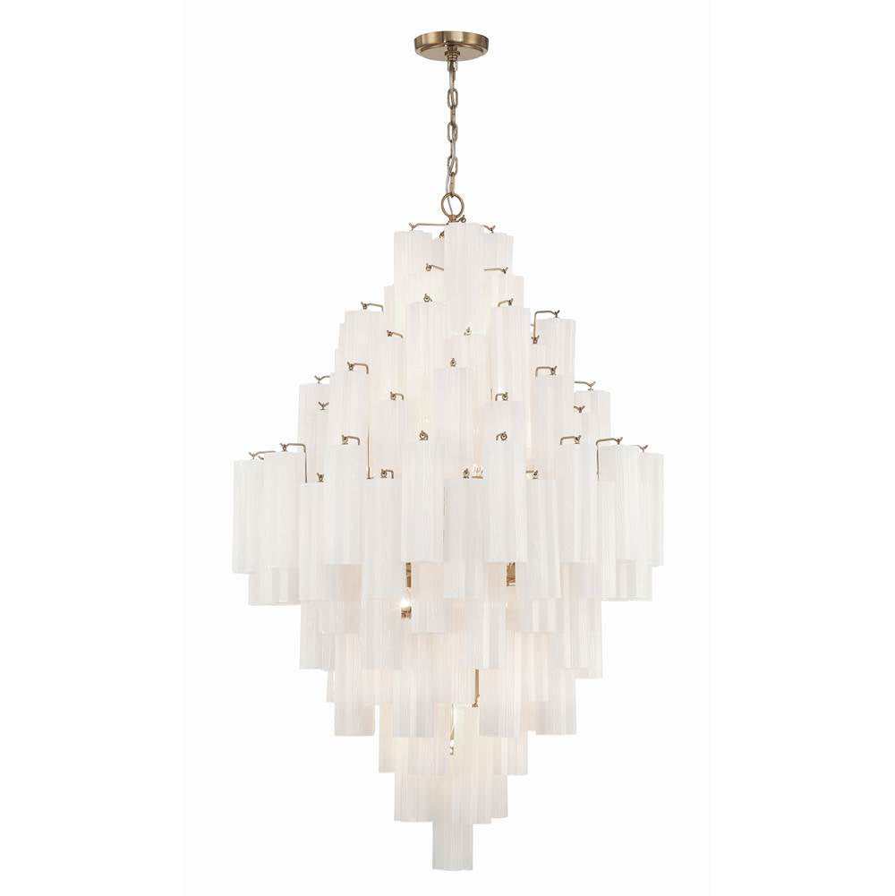 Crystorama ADD-319-AG-WH Aged Brass Addis 20 Light Aged Brass Chandelier Image 1