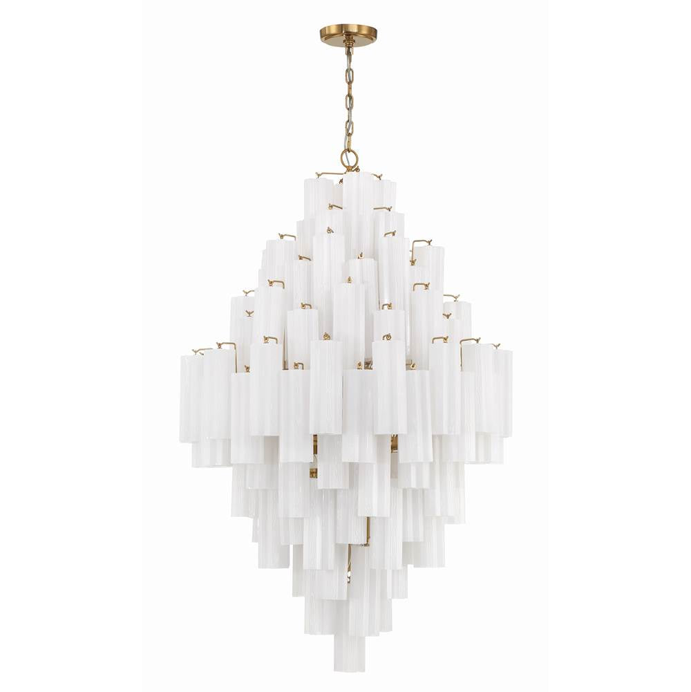 Crystorama Addis 20 Light Aged Brass Chandelier