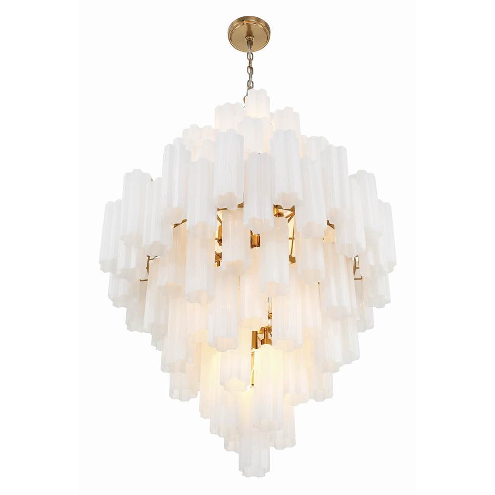 Crystorama ADD-319-AG-WH Aged Brass Addis 20 Light Aged Brass Chandelier Image 4