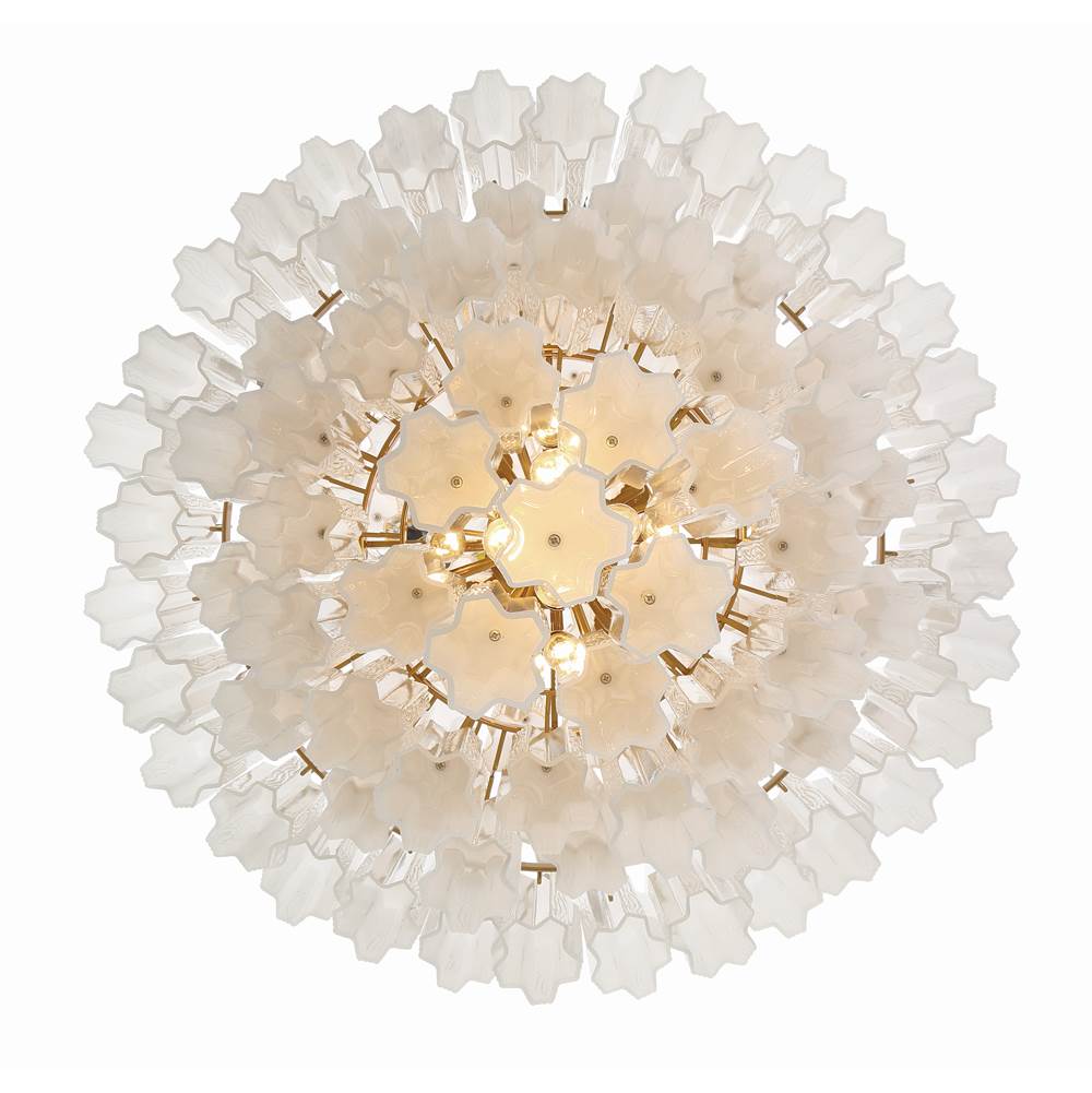 Crystorama ADD-319-AG-WH Aged Brass Addis 20 Light Aged Brass Chandelier Image 3