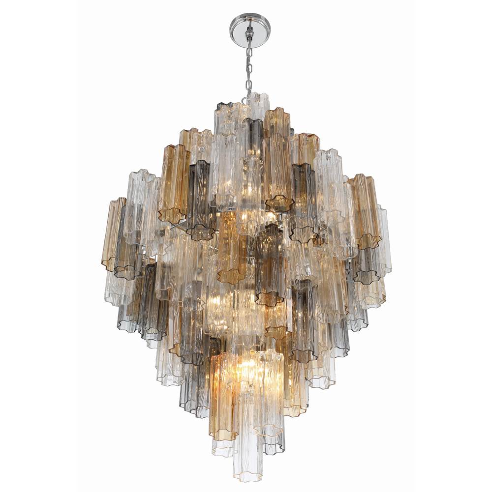 Crystorama ADD-319-CH-AU Polished Chrome Addis 20 Light Polished Chrome Chandelier Image 4