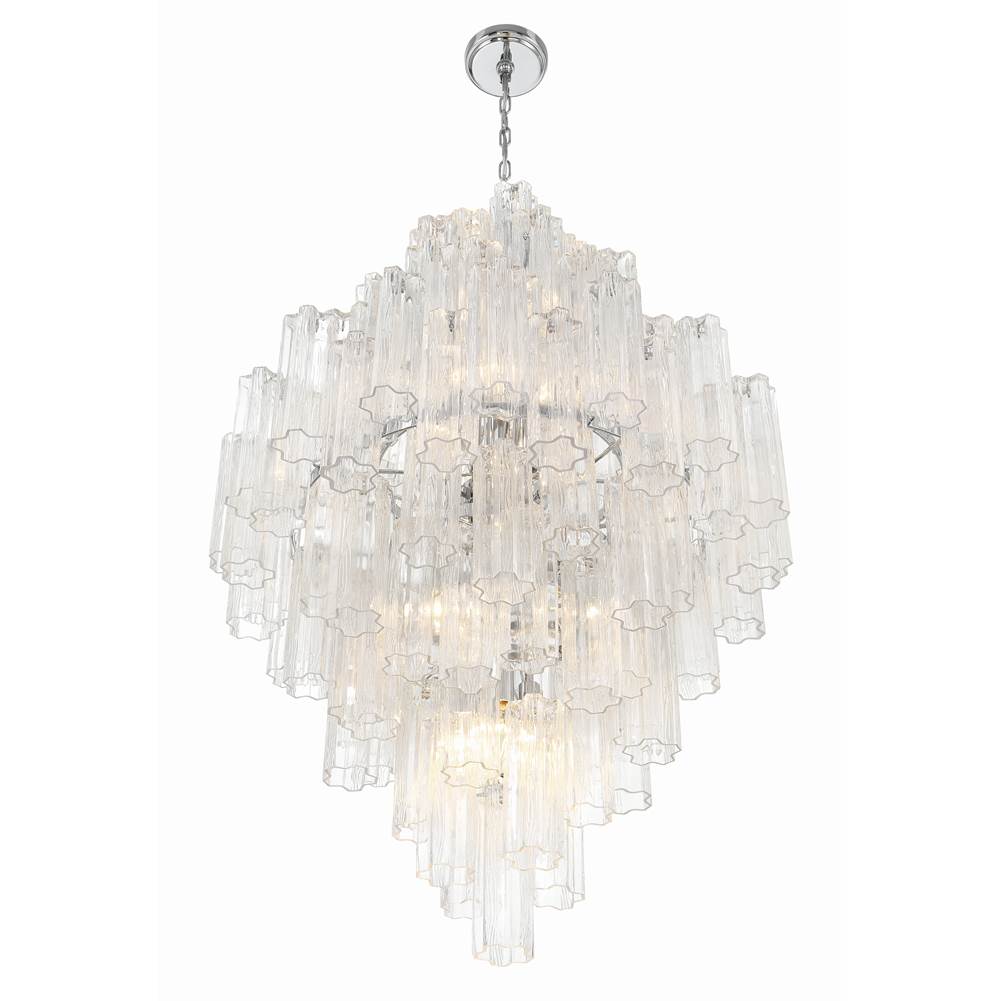 Crystorama ADD-319-CH-CL Polished Chrome Addis 20 Light Polished Chrome Chandelier Image 4