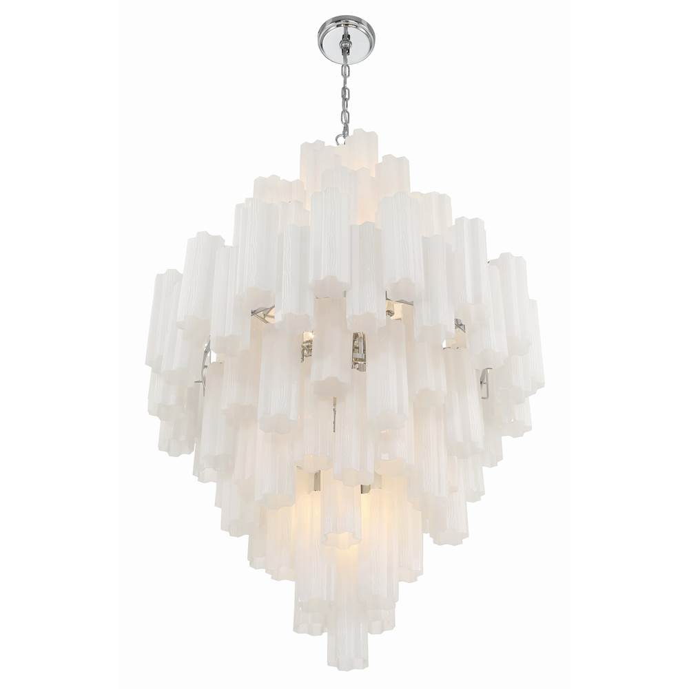 Crystorama ADD-319-CH-WH Polished Chrome Addis 20 Light Polished Chrome Chandelier Image 4
