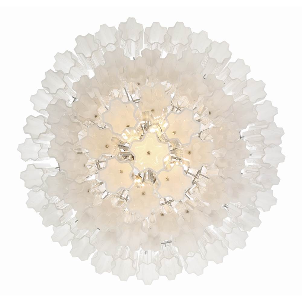 Crystorama ADD-319-CH-WH Polished Chrome Addis 20 Light Polished Chrome Chandelier Image 3