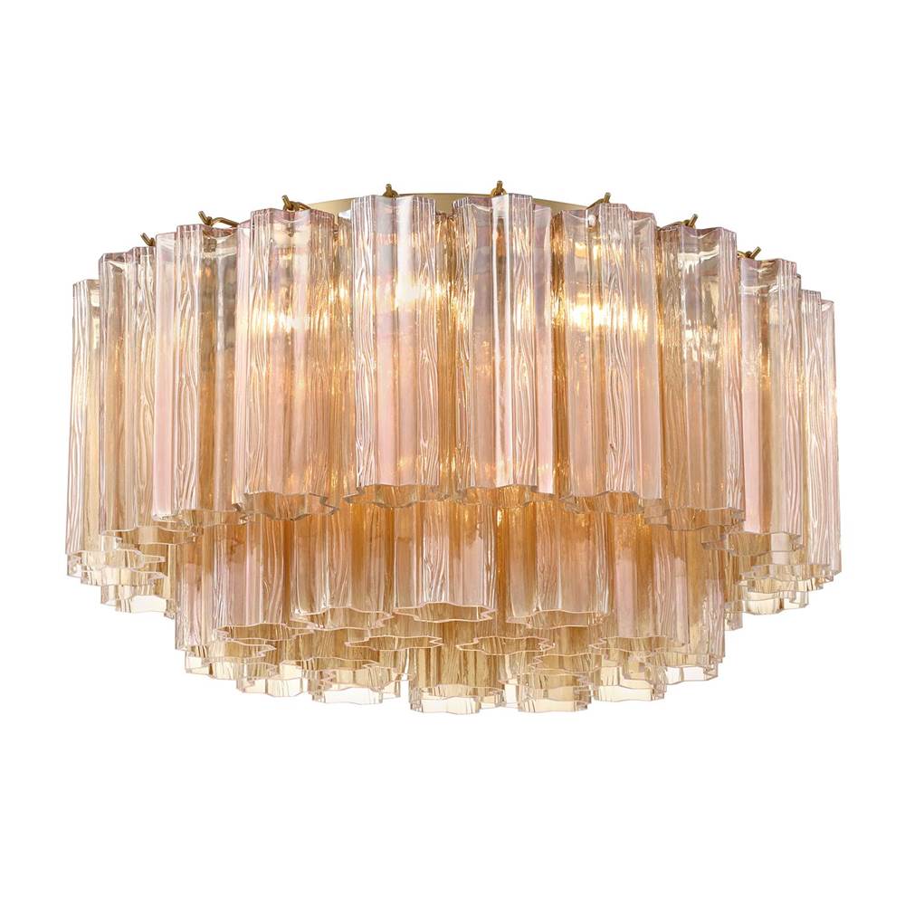 Crystorama ADD-321-AG-AM Aged Brass Addis 7 Light Aged Brass Flush Mount Image 1
