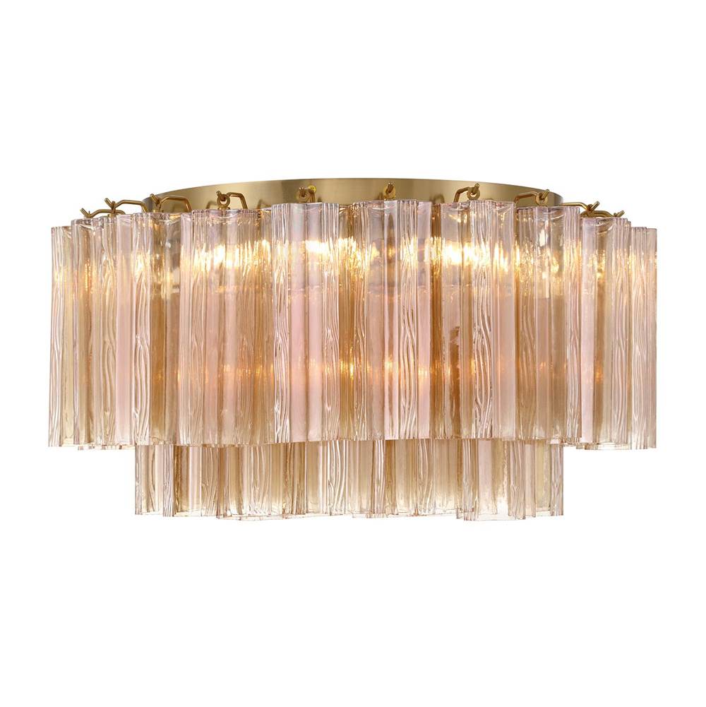 Crystorama ADD-321-AG-AM Aged Brass Addis 7 Light Aged Brass Flush Mount Image 5