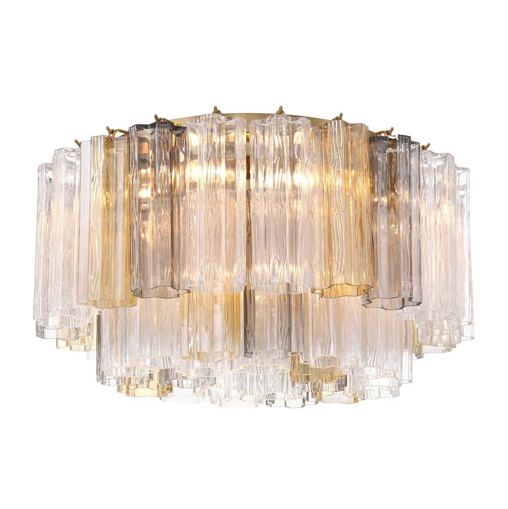 Crystorama ADD-321-AG-AU Aged Brass Addis 7 Light Aged Brass Flush Mount Image 1