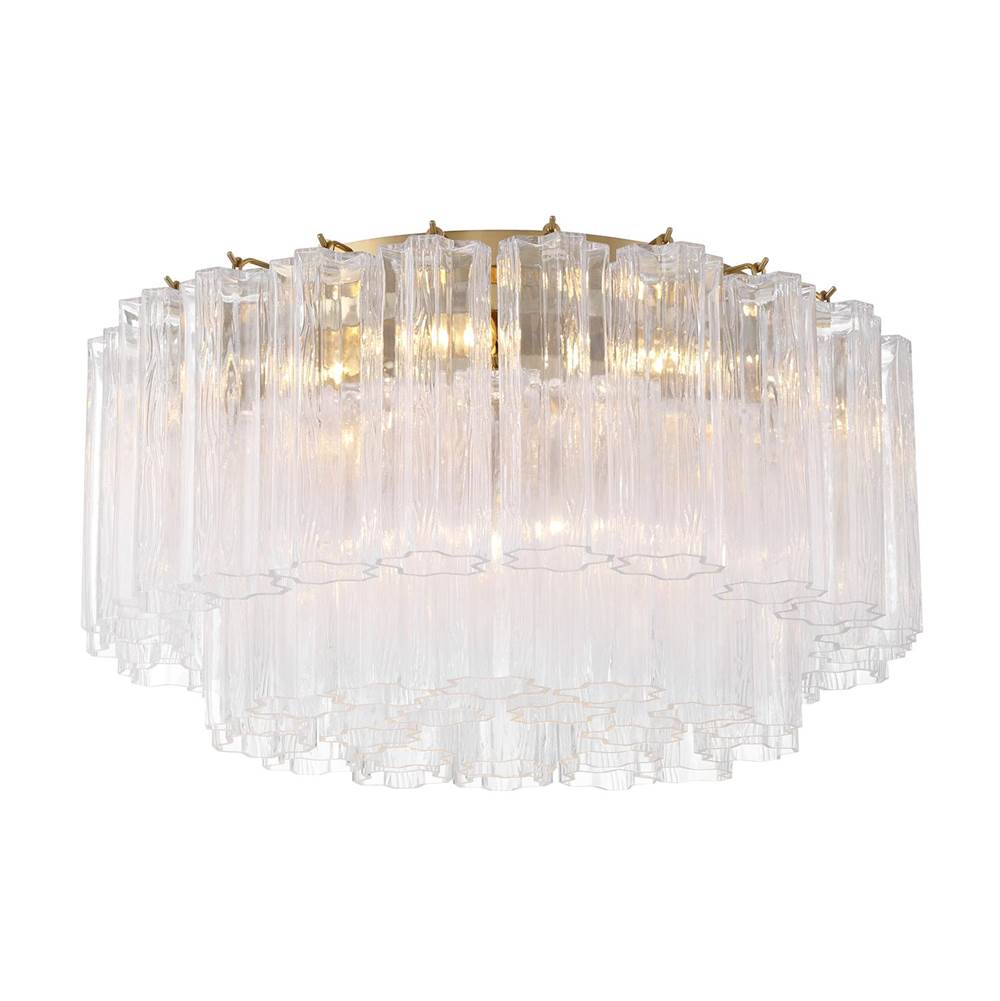 Crystorama ADD-321-AG-CL Aged Brass Addis 7 Light Aged Brass Flush Mount Image 1